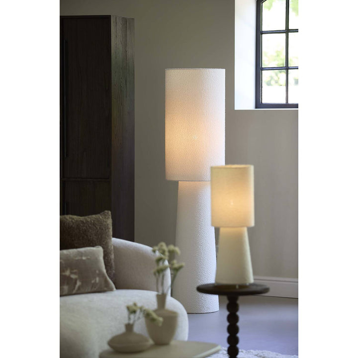 Golvlampa vit boucle