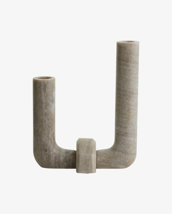 VACA candle holder, brown marble